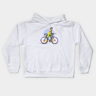 Neon Cyclist Girl Kids Hoodie